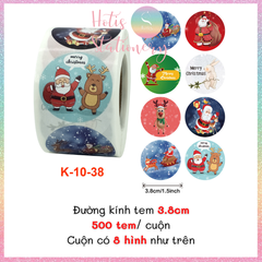 [HOTIS] 49 MẪU - Sticker nhãn dán Giáng Sinh Noel niêm phong trang trí hộp quà