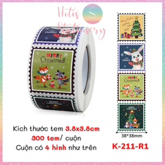 [HOTIS] 49 MẪU - Sticker nhãn dán Giáng Sinh Noel niêm phong trang trí hộp quà