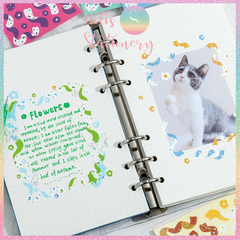 [HOTIS] Sticker ruy băng hoa trang trí sổ tay, card, toploader