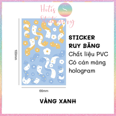 [HOTIS] Sticker ruy băng hoa trang trí sổ tay, card, toploader