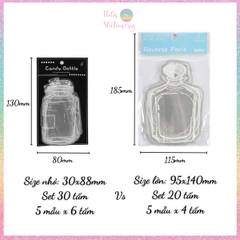 [HOTIS] [MIX MẪU] Sticker chai lọ trong suốt trang trí sổ vintage retro