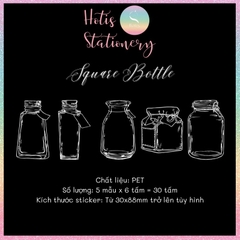 [HOTIS] [MIX MẪU] Sticker chai lọ trong suốt trang trí sổ vintage retro