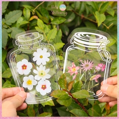 [HOTIS] [MIX MẪU] Sticker chai lọ trong suốt trang trí sổ vintage retro