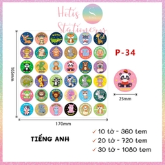 [HOTIS] Sticker khen thưởng Tiếng Anh/ Trung, tem dán thưởng khen ngợi học sinh tiểu học