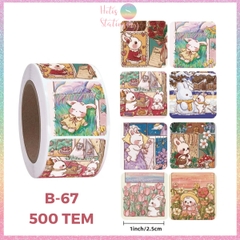 [HOTIS] 500 sticker hình dán hoạt hình Sanrio Star Dew siêu cute trang trí sổ, bàn học, niêm phong túi