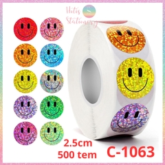 [HOTIS] 50 mẫu - Cuộn 500 tem dán sticker ngôi sao, trái tim, hình tròn lấp lánh dán trang trí hộp quà