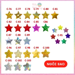 [HOTIS] 50 mẫu - Cuộn 500 tem dán sticker ngôi sao, trái tim, hình tròn lấp lánh dán trang trí hộp quà