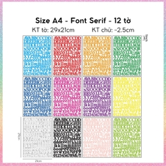 [HOTIS] Sticker chữ cái Tiếng Anh alphabet dán trang trí sổ tay, thiệp chúc