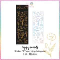 [HOTIS] Flower set sticker nhãn dán ánh vàng hologram trang trí sổ tay, thiệp chúc, postcard, điện thoại, laptop