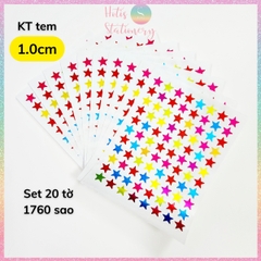 [HOTIS] Set 20 tờ Sticker ngôi sao nhiều màu sắc sticker khen thưởng học sinh tiểu học