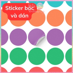 Set 10 tờ sticker chấm tròn, ngôi sao mặt cười nhãn dán khen thưởng học sinh