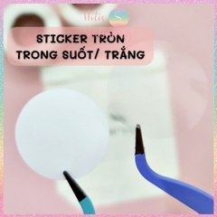 [HOTIS] Cuộn 500 tem dán trong suốt, trắng sữa, sticker hình tròn dán niêm phong, trang trí hộp quà