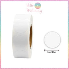 [HOTIS] Cuộn 500 tem dán trong suốt, trắng sữa, sticker hình tròn dán niêm phong, trang trí hộp quà