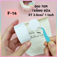 [HOTIS] Cuộn 500 tem dán trong suốt, trắng sữa, sticker hình tròn dán niêm phong, trang trí hộp quà