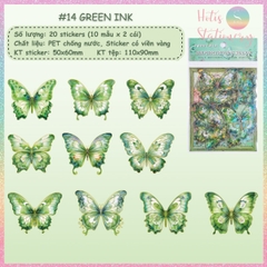 [HOTIS] Set 20 Sticker Bướm Dreamy Butterfly Dance Hologram PET trong suốt chống thấm nước, trang trí sổ tay DIY, làm thiệp