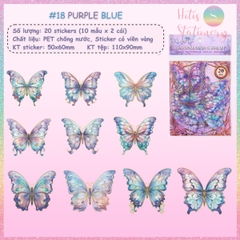 [HOTIS] Set 20 Sticker Bướm Dreamy Butterfly Dance Hologram PET trong suốt chống thấm nước, trang trí sổ tay DIY, làm thiệp