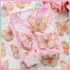 [HOTIS] Set 20 Sticker Bướm Dreamy Butterfly Dance Hologram PET trong suốt chống thấm nước, trang trí sổ tay DIY, làm thiệp
