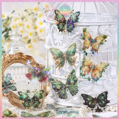 [HOTIS] Set 20 Sticker Bướm Dreamy Butterfly Dance Hologram PET trong suốt chống thấm nước, trang trí sổ tay DIY, làm thiệp