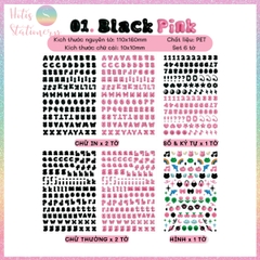 [HOTIS] Sticker chữ số màu trong suốt font cute phong cách Hàn Quốc