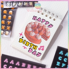 [HOTIS] Sticker chữ số màu trong suốt font cute phong cách Hàn Quốc
