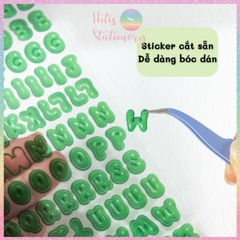 [HOTIS] Sticker chữ số màu trong suốt font cute phong cách Hàn Quốc