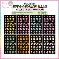 [HOTIS] Sticker chữ số màu trong suốt font cute phong cách Hàn Quốc