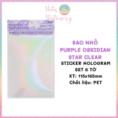[HOTIS] Set 6 tờ sticker hologram trong suốt Flash Film Magic trang trí card, dán điện thoại