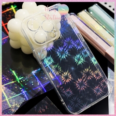 [HOTIS] Set 6 tờ sticker hologram trong suốt Flash Film Magic trang trí card, dán điện thoại