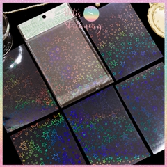 [HOTIS] Set 6 tờ sticker hologram trong suốt Flash Film Magic trang trí card, dán điện thoại