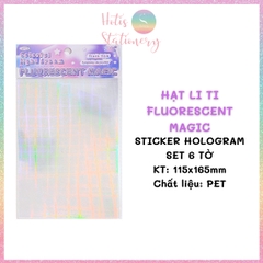 [HOTIS] Set 6 tờ sticker hologram trong suốt Flash Film Magic trang trí card, dán điện thoại