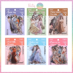 [HOTIS] Sticker cô gái fashion PET trong suốt dán trang trí sổ tay làm bullet journal