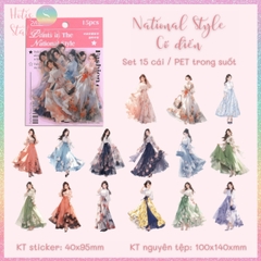 [HOTIS] Sticker cô gái fashion PET trong suốt dán trang trí sổ tay làm bullet journal