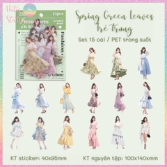 [HOTIS] Sticker cô gái fashion PET trong suốt dán trang trí sổ tay làm bullet journal