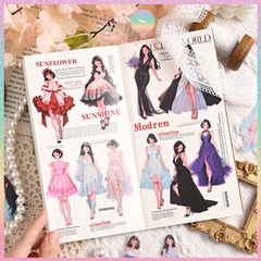 [HOTIS] Sticker cô gái fashion PET trong suốt dán trang trí sổ tay làm bullet journal