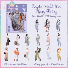 [HOTIS] Sticker cô gái fashion PET trong suốt dán trang trí sổ tay làm bullet journal