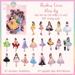 [HOTIS] Sticker cô gái fashion PET trong suốt dán trang trí sổ tay làm bullet journal