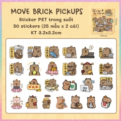 [HOTIS] Set 50 Sticker Capybara trang trí sổ, không thấm nước, siêu đáng yêu