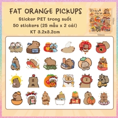 [HOTIS] Set 50 Sticker Capybara trang trí sổ, không thấm nước, siêu đáng yêu