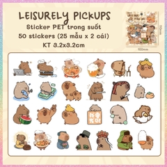 [HOTIS] Set 50 Sticker Capybara trang trí sổ, không thấm nước, siêu đáng yêu