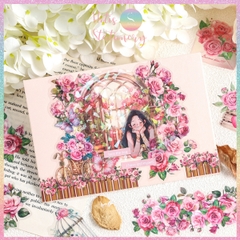 [HOTIS] Set 30 Sticker Vườn Hoa Old Century Garden PET trong suốt chống thấm nước, trang trí sổ tay DIY, làm thiệp