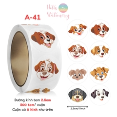 [HOTIS] Cuộn 500 tem sticker hoạt hình cute, tem dán trang trí, nhãn dán khen thưởng học sinh tạo động lực