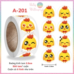 [HOTIS] Cuộn 500 tem sticker hoạt hình cute, tem dán trang trí, nhãn dán khen thưởng học sinh tạo động lực