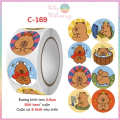 [HOTIS] Cuộn 500 tem sticker hoạt hình cute, tem dán trang trí, nhãn dán khen thưởng học sinh tạo động lực
