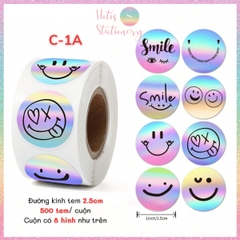 [HOTIS] Cuộn 500 tem sticker hoạt hình cute, tem dán trang trí, nhãn dán khen thưởng học sinh tạo động lực