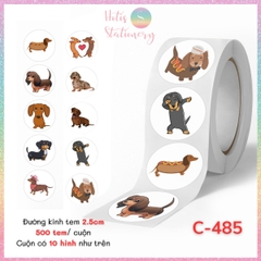 [HOTIS] Cuộn 500 tem sticker hoạt hình cute, tem dán trang trí, nhãn dán khen thưởng học sinh tạo động lực