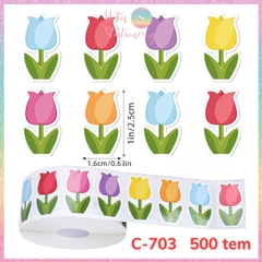 [HOTIS] Cuộn 500 tem sticker hoạt hình cute, tem dán trang trí, nhãn dán khen thưởng học sinh tạo động lực