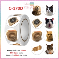 [HOTIS] Cuộn 500 tem sticker hoạt hình cute, tem dán trang trí, nhãn dán khen thưởng học sinh tạo động lực