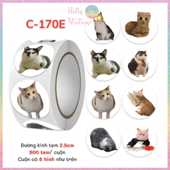 [HOTIS] Cuộn 500 tem sticker hoạt hình cute, tem dán trang trí, nhãn dán khen thưởng học sinh tạo động lực