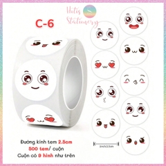 [HOTIS] Cuộn 500 tem sticker hoạt hình cute, tem dán trang trí, nhãn dán khen thưởng học sinh tạo động lực