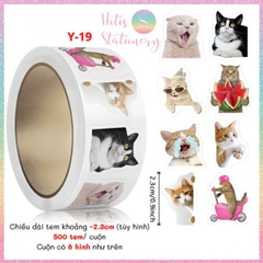 [HOTIS] Cuộn 500 tem sticker hoạt hình cute, tem dán trang trí, nhãn dán khen thưởng học sinh tạo động lực